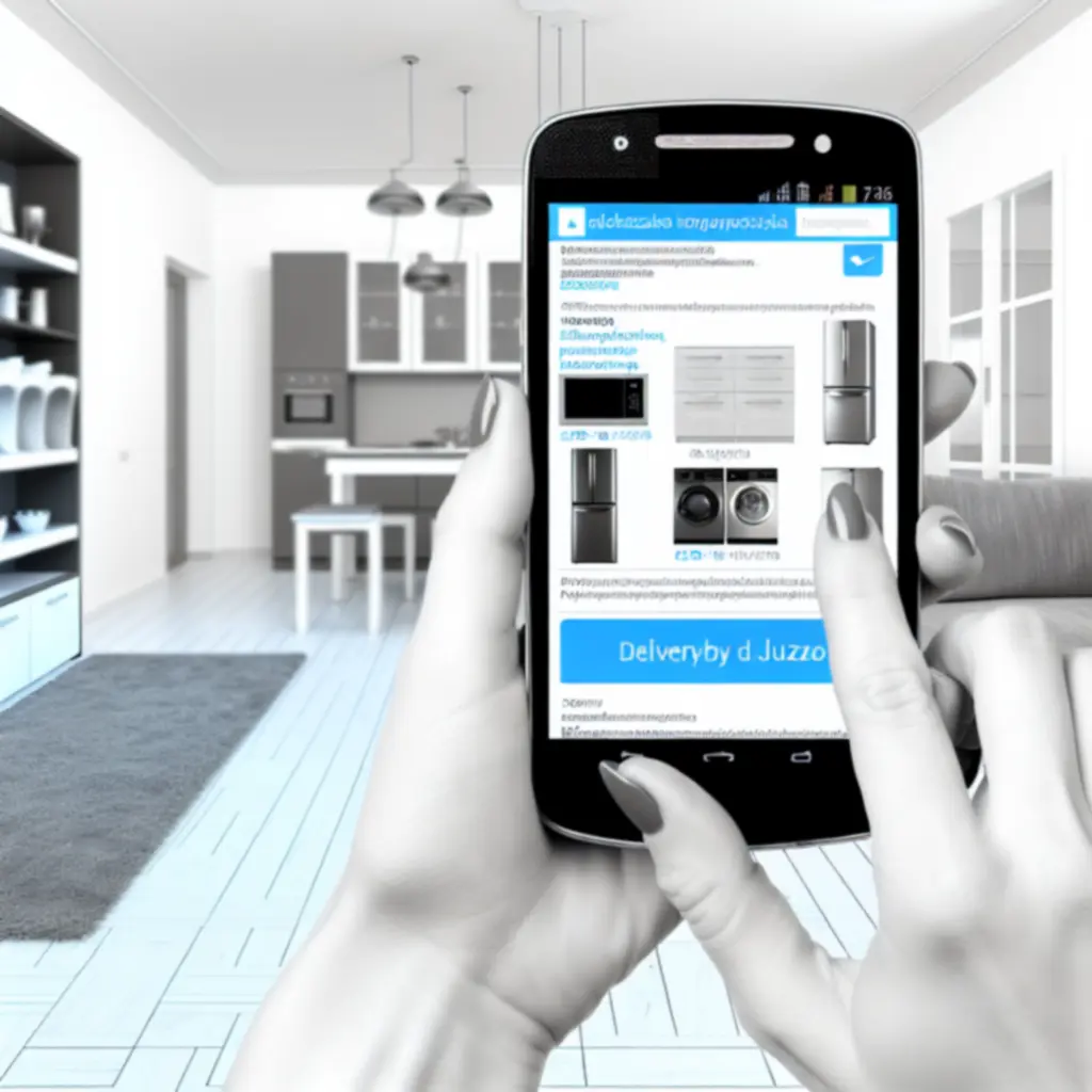 Mobilny widok procesu zamówienia sprzętów AGD